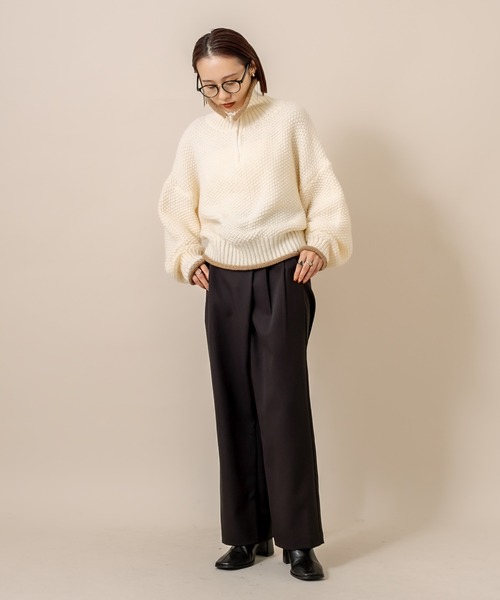 mline（エムライン）の「[mline]チャンキーハーフZIPニット（ニット/セーター・レディース・ブラック/オフホワイト/ブルー/ブルー系その他・FREE）」の17枚目の写真