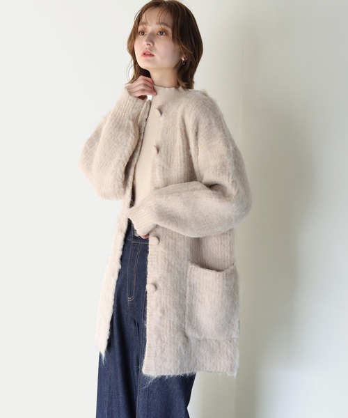 CLEIO(クレイオ)の「【CLEIO】シャギーカーディガン(カーディガン/ボレロ・レディース・ベージュ/ライトカーキ・FREE)」の4枚目の写真