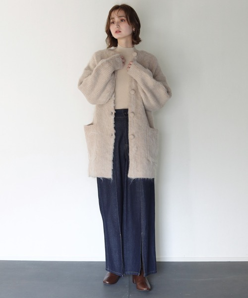 CLEIO(クレイオ)の「【CLEIO】シャギーカーディガン(カーディガン/ボレロ・レディース・ベージュ/ライトカーキ・FREE)」の6枚目の写真