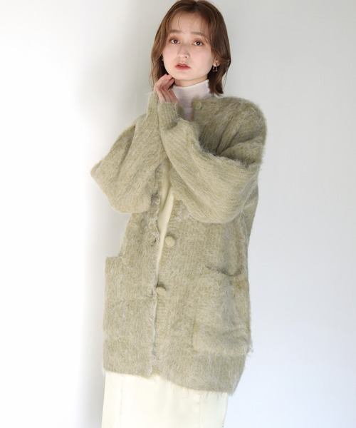 CLEIO(クレイオ)の「【CLEIO】シャギーカーディガン(カーディガン/ボレロ・レディース・ベージュ/ライトカーキ・FREE)」の9枚目の写真