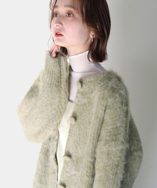 CLEIO(クレイオ)の「【CLEIO】シャギーカーディガン(カーディガン/ボレロ・レディース・ベージュ/ライトカーキ・FREE)」の14枚目の写真