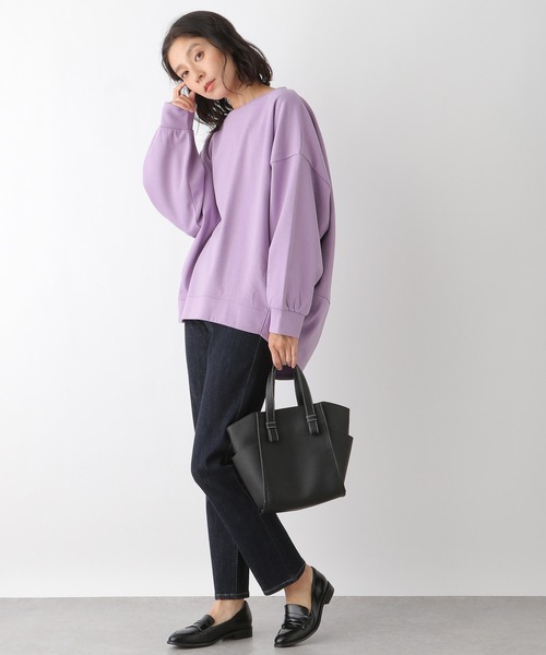 LEPSIM（レプシィム）の「バックロングオーバープルオーバー 228917（スウェット・レディース・グレー/ライトパープル/グリーン/グレイッシュベージュ・FREE）」の5枚目の写真