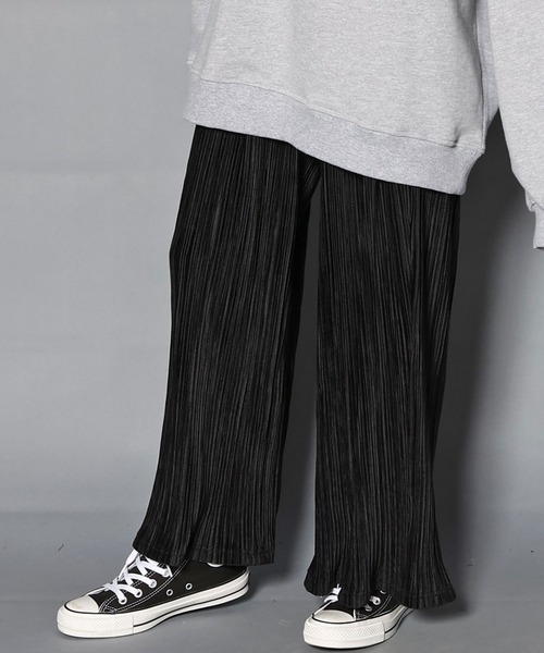 GALLIS ADDICTION(ガリスアディクション)の「GA PLEATS WIDE PANTS/プリーツ ワイドパンツ(その他パンツ・メンズ・ブラック/サンドベージュ・M/L)」の2枚目の写真