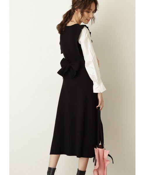 JILL STUART(ジルスチュアート)の「◆アニカドッキングニット(ワンピース・レディース・ブラック/ピンク・2)」の2枚目の写真