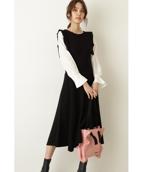 JILL STUART(ジルスチュアート)の「◆アニカドッキングニット(ワンピース・レディース・ブラック/ピンク・2)」の3枚目の写真