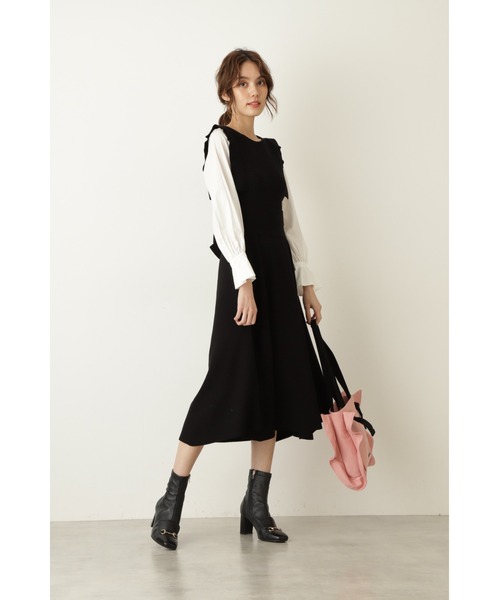 JILL STUART(ジルスチュアート)の「◆アニカドッキングニット(ワンピース・レディース・ブラック/ピンク・2)」の5枚目の写真
