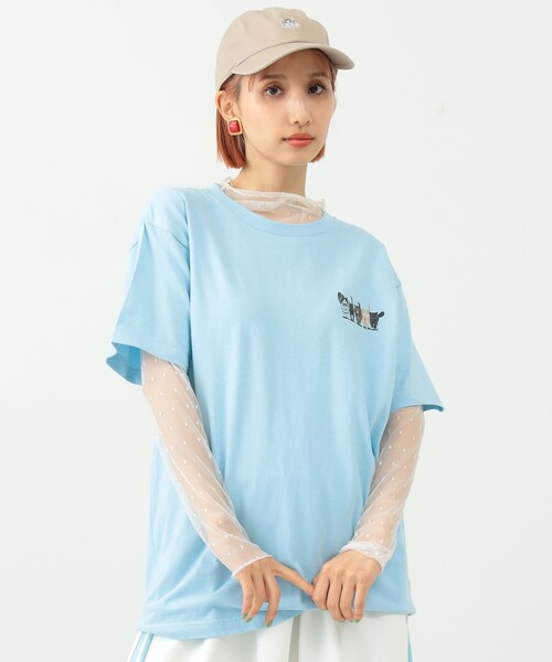 mmts（マミタス）の「〈UNISEX〉中川猫 行進Tシャツ（Tシャツ/カットソー・レディース・ホワイト/ラベンダー/サックスブルー・SMALL/MEDIUM/LARGE/X-LARGE）」の20枚目の写真