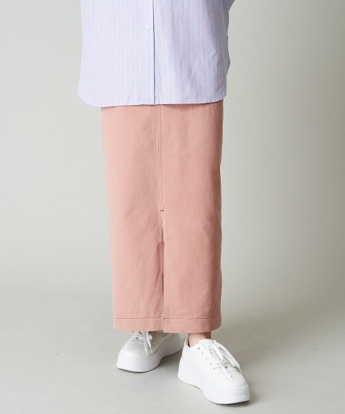 A de a.v.v(アードアー・ヴェ・ヴェ)の「(SET UP対応) デニムライクカラースリットナロースカート(スカート・レディース・グリーン/ピンク/アイボリー・36/38)」の7枚目の写真