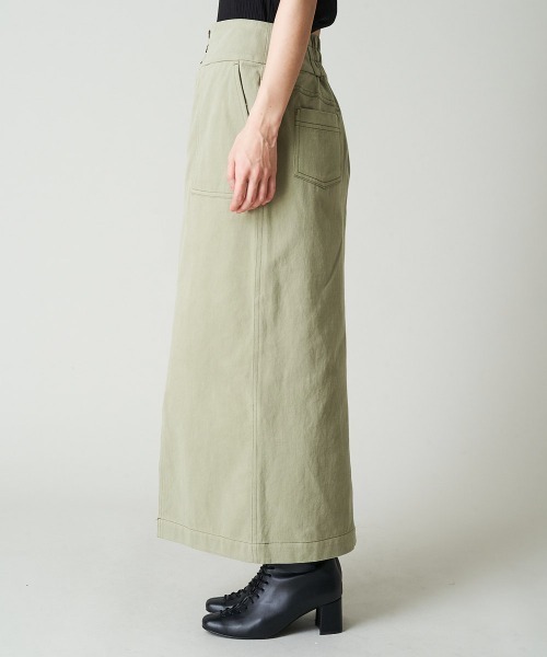 A de a.v.v(アードアー・ヴェ・ヴェ)の「(SET UP対応) デニムライクカラースリットナロースカート(スカート・レディース・グリーン/ピンク/アイボリー・36/38)」の12枚目の写真