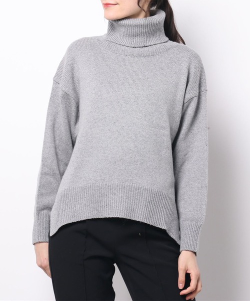 GRANDMA MAMA DAUGHTER（グランマママドーター）の「【 GRANDMA MAMA DAUGHTER / グランマ ママ ドーター 】 ミドルゲージタートルネック GN831831 KTI（ニット/セーター・レディース・グレー/パープル・0）」の2枚目の写真