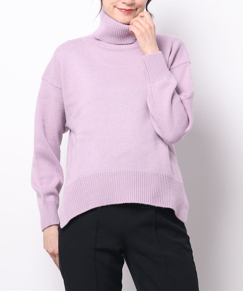 GRANDMA MAMA DAUGHTER（グランマママドーター）の「【 GRANDMA MAMA DAUGHTER / グランマ ママ ドーター 】 ミドルゲージタートルネック GN831831 KTI（ニット/セーター・レディース・グレー/パープル・0）」の5枚目の写真