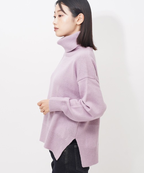 GRANDMA MAMA DAUGHTER（グランマママドーター）の「【 GRANDMA MAMA DAUGHTER / グランマ ママ ドーター 】 ミドルゲージタートルネック GN831831 KTI（ニット/セーター・レディース・グレー/パープル・0）」の8枚目の写真