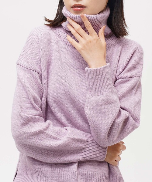 GRANDMA MAMA DAUGHTER（グランマママドーター）の「【 GRANDMA MAMA DAUGHTER / グランマ ママ ドーター 】 ミドルゲージタートルネック GN831831 KTI（ニット/セーター・レディース・グレー/パープル・0）」の9枚目の写真