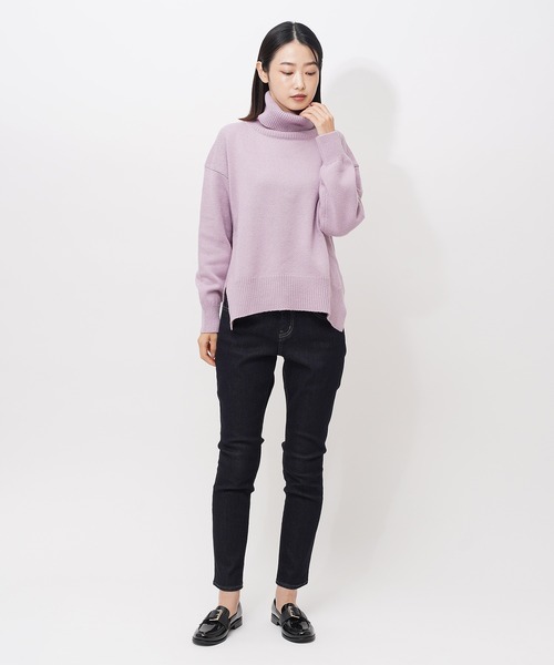 GRANDMA MAMA DAUGHTER（グランマママドーター）の「【 GRANDMA MAMA DAUGHTER / グランマ ママ ドーター 】 ミドルゲージタートルネック GN831831 KTI（ニット/セーター・レディース・グレー/パープル・0）」の7枚目の写真