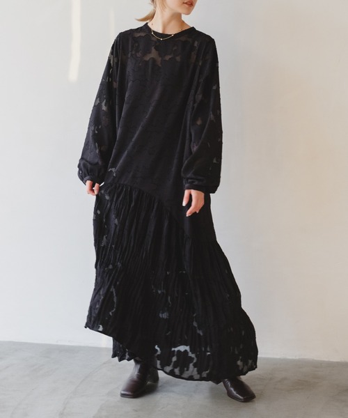 Kastane（カスタネ）の「【サイズ0あり】シアージャガードレースワンピース（ワンピース・レディース・ブラック/アイボリー・FREE/0）」の7枚目の写真