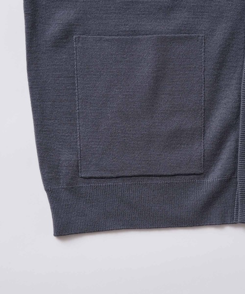 ADAM ET ROPE'(アダムエロペ)の「ミラノリブ リラックス ロング カーディガン(カーディガン/ボレロ・メンズ・チャコールグレー/サックスブルー/ブラック・L/M)」の6枚目の写真