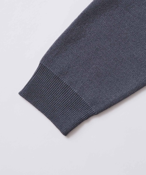 ADAM ET ROPE'(アダムエロペ)の「ミラノリブ リラックス ロング カーディガン(カーディガン/ボレロ・メンズ・チャコールグレー/サックスブルー/ブラック・L/M)」の7枚目の写真