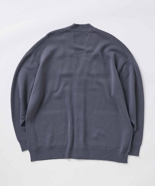 ADAM ET ROPE'(アダムエロペ)の「ミラノリブ リラックス ロング カーディガン(カーディガン/ボレロ・メンズ・チャコールグレー/サックスブルー/ブラック・L/M)」の8枚目の写真