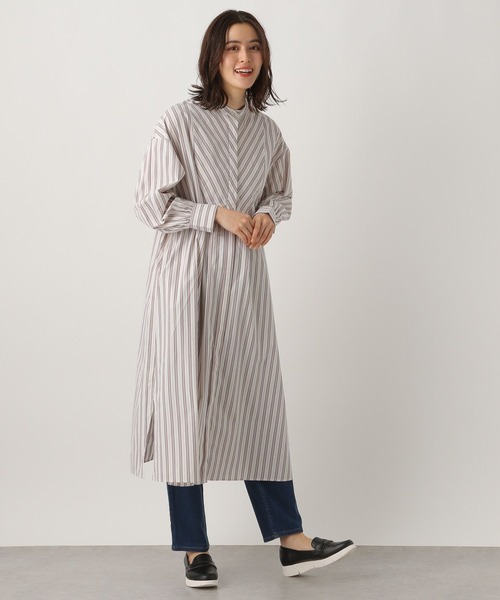 LEPSIM（レプシィム）の「マタニティ／ムジガラワンピース　260811（マタニティウェア/グッズ・レディース・オフホワイト/グリーン/ネイビー・FREE）」の3枚目の写真