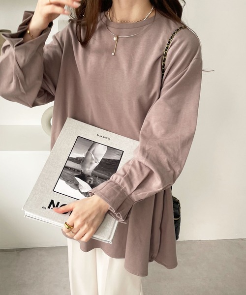 GeeRA（ジーラ）の「綿100％ポンチ袖口タックチュニック（Tシャツ/カットソー・レディース・ブラック/ブルー/サンドグレー/アイボリー/ピンク/ベビーピンク・SMALL/LARGE/X-LARGE/MEDIUM/XX-LARGE）」の19枚目の写真