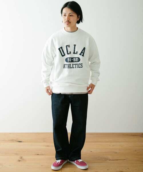 ITEMS URBANRESEARCH（アイテムズ アーバンリサーチ）の「UCLA ロゴスウェット（スウェット・メンズ・ベージュ/パープル/オフホワイト・MEDIUM/LARGE）」の13枚目の写真