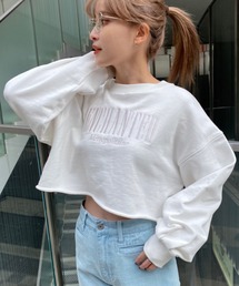 ショート刺繍スウェット
