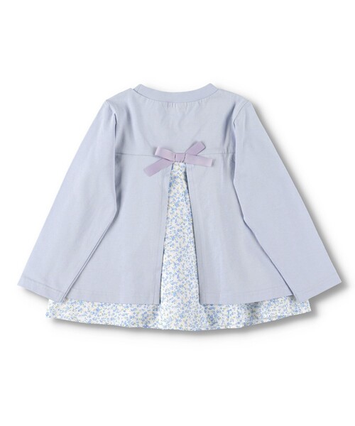 BRANSHES（ブランシェス）の「花柄バックシャン長袖Tシャツ ロンT<br>（Tシャツ/カットソー・キッズ・サックスブルー/ピンク・120/100/110/90/130）」の6枚目の写真