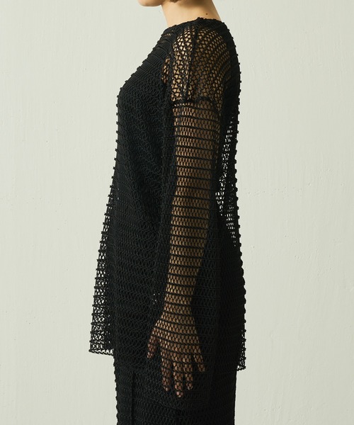 Lui's（ルイス）の「メッシュビッグトップス（Tシャツ/カットソー・レディース・ホワイト/ブラック/イエロー・FREE）」の10枚目の写真