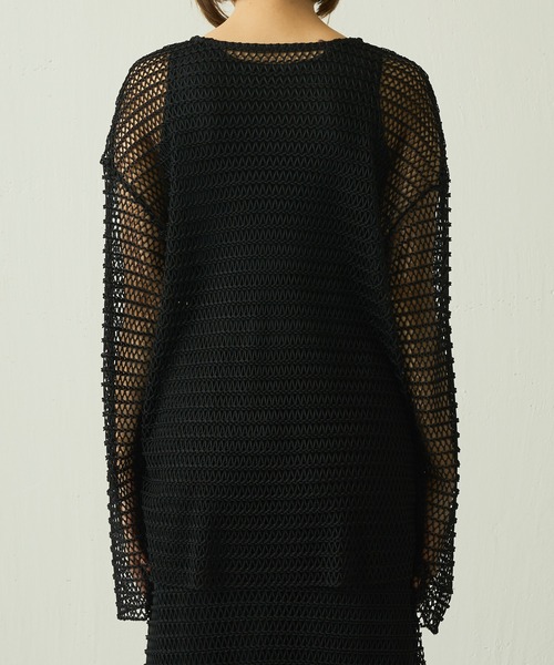 Lui's（ルイス）の「メッシュビッグトップス（Tシャツ/カットソー・レディース・ホワイト/ブラック/イエロー・FREE）」の11枚目の写真