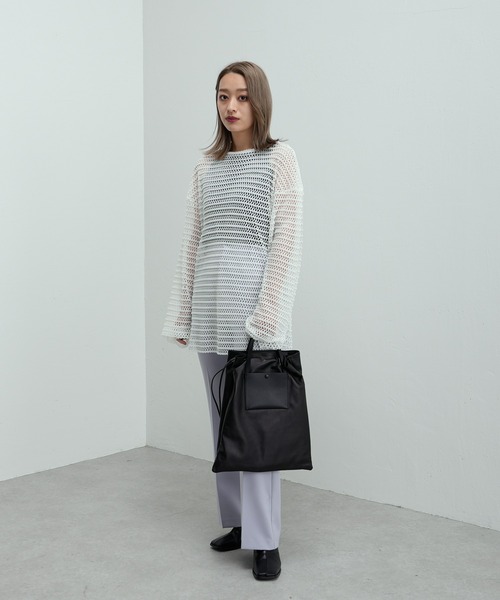 Lui's（ルイス）の「メッシュビッグトップス（Tシャツ/カットソー・レディース・ホワイト/ブラック/イエロー・FREE）」の22枚目の写真