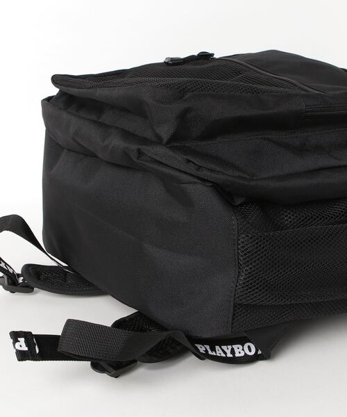 PLAYBOY（プレイボーイ）の「JUNESELECT　プレイボーイスクエアロゴ２層リュックサック（バックパック/リュック・メンズ・ブラック×ホワイト/ブラック×ブラック・FREE）」の4枚目の写真