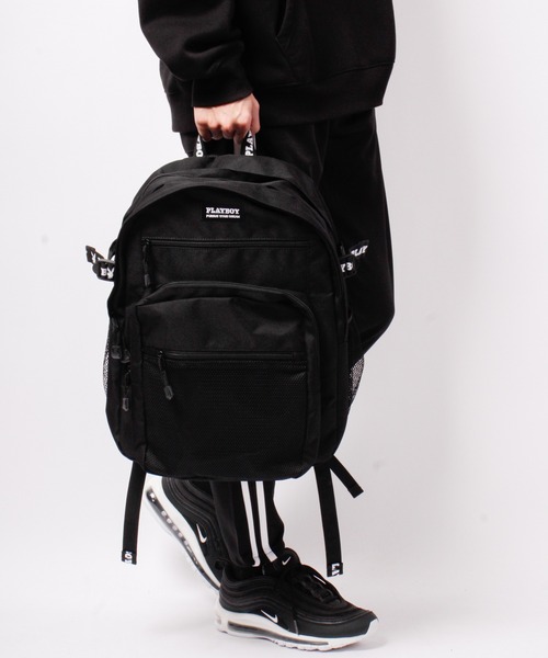 PLAYBOY（プレイボーイ）の「JUNESELECT　プレイボーイスクエアロゴ２層リュックサック（バックパック/リュック・メンズ・ブラック×ホワイト/ブラック×ブラック・FREE）」の10枚目の写真