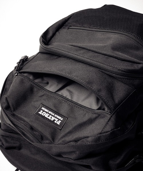 PLAYBOY（プレイボーイ）の「JUNESELECT　プレイボーイスクエアロゴ２層リュックサック（バックパック/リュック・メンズ・ブラック×ホワイト/ブラック×ブラック・FREE）」の16枚目の写真