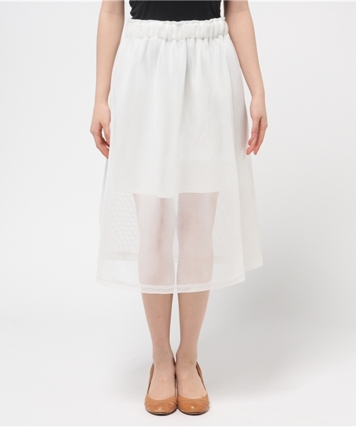 WEGO(ウィゴー)の「WEGO/メッシュAラインスカート(スカート・レディース・ホワイト/ブラック・FREE)」の5枚目の写真