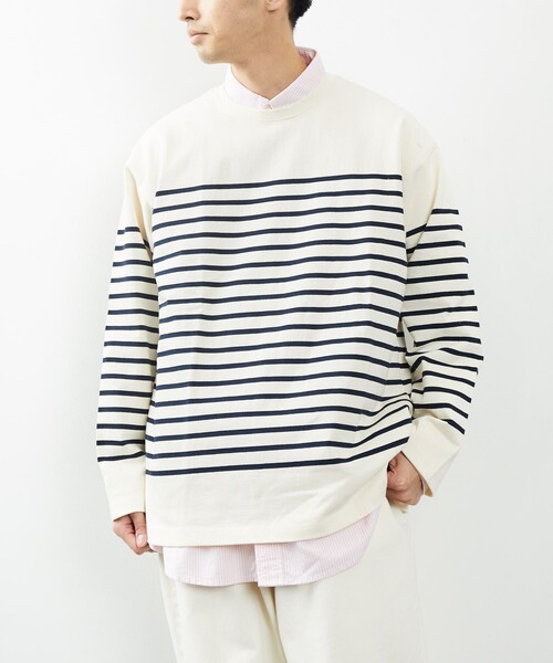 FREAK'S STORE(フリークスストア)の「VULCAIN/バルカン バスクボーダーTシャツ/ロングスリーブ/長袖(Tシャツ/カットソー・メンズ・ホワイト/グレー/オフホワイト・MEDIUM/LARGE)」の4枚目の写真