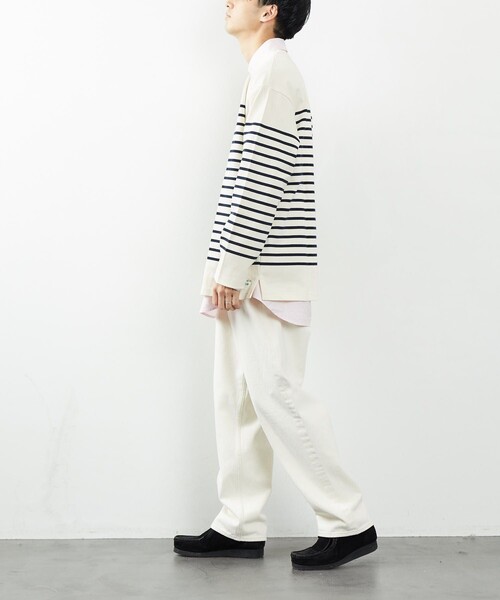 FREAK'S STORE(フリークスストア)の「VULCAIN/バルカン バスクボーダーTシャツ/ロングスリーブ/長袖(Tシャツ/カットソー・メンズ・ホワイト/グレー/オフホワイト・MEDIUM/LARGE)」の6枚目の写真