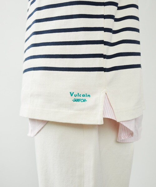 FREAK'S STORE(フリークスストア)の「VULCAIN/バルカン バスクボーダーTシャツ/ロングスリーブ/長袖(Tシャツ/カットソー・メンズ・ホワイト/グレー/オフホワイト・MEDIUM/LARGE)」の10枚目の写真
