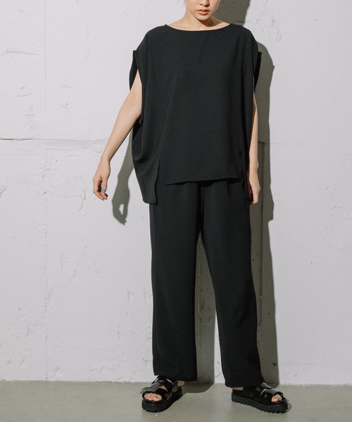 MARECHAL TERRE（マルシャルテル）の「ワイドストレートギャザーパンツ（その他パンツ・レディース・ブラック/ネイビー/アイボリー/ライトパープル・SMALL/MEDIUM/LARGE）」の17枚目の写真
