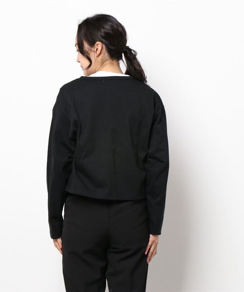 ehka sopo（エヘカソポ）の「クルーネックカットソーカーディガン（カーディガン/ボレロ・レディース・ブラック/グレー/オフホワイト・ﾌﾘ-）」の5枚目の写真