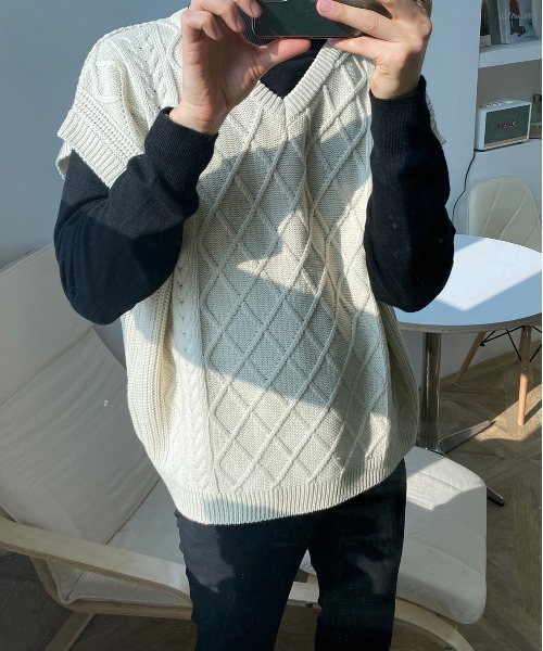 ASCLO（エジュクロ）の「ASCLO  Fisherman Crop Vest（ベスト・メンズ・ブラック/ミント/オートミール・FREE）」の14枚目の写真