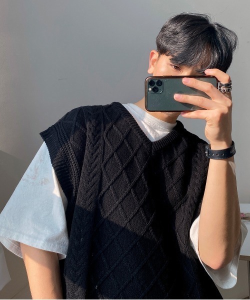 ASCLO（エジュクロ）の「ASCLO  Fisherman Crop Vest（ベスト・メンズ・ブラック/ミント/オートミール・FREE）」の17枚目の写真