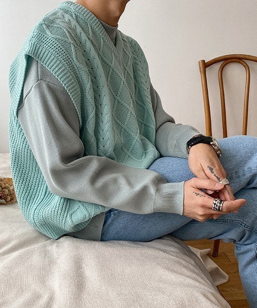 ASCLO（エジュクロ）の「ASCLO  Fisherman Crop Vest（ベスト・メンズ・ブラック/ミント/オートミール・FREE）」の20枚目の写真