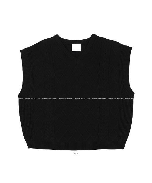 ASCLO（エジュクロ）の「ASCLO  Fisherman Crop Vest（ベスト・メンズ・ブラック/ミント/オートミール・FREE）」の8枚目の写真