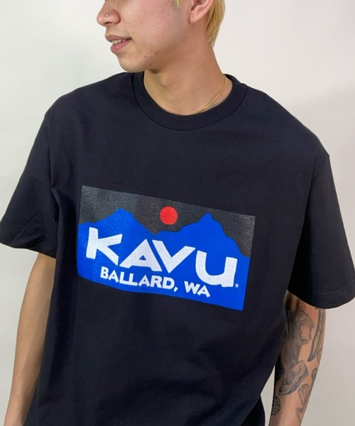 KAVU（カブー）の「【ZOZOTOWN限定】KAVU/カブー スクエアロゴ ルーズシルエット バラードロゴ プリントTシャツ 19821624（Tシャツ/カットソー・メンズ・ブラック/ホワイト・M/L/XL）」の12枚目の写真
