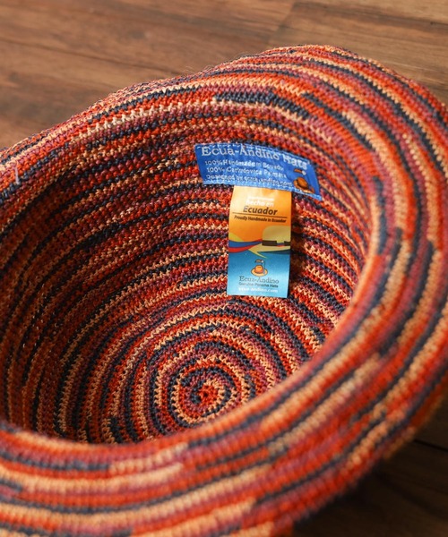 Ecua-Andino（エクアアンディーノ）の「《Ecua-Andino》HIPPIE STRAW HAT【UT15】（ハット・レディース・ブルー/その他/ピンク・FREE）」の5枚目の写真