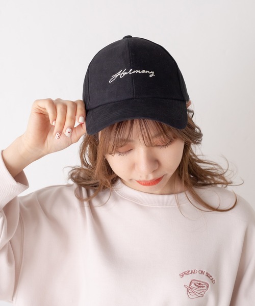 OLIVE des OLIVE（オリーブデオリーブ）の「ロゴ刺繍入りキャップ（キャップ・レディース・ホワイト/ブラック/ベージュ・FREE）」の3枚目の写真