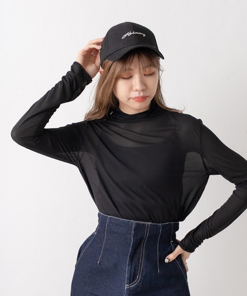 OLIVE des OLIVE（オリーブデオリーブ）の「ロゴ刺繍入りキャップ（キャップ・レディース・ホワイト/ブラック/ベージュ・FREE）」の10枚目の写真