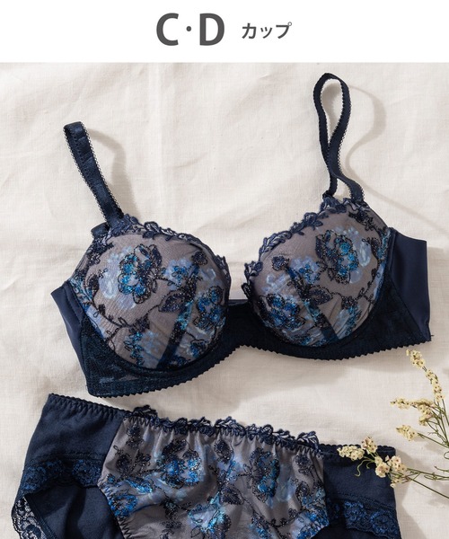 WING（ウイング）の「ブラジャー　重力に負けないバストケアBra　気軽にバストケア　背中すっきり C-Dcup（ブラジャー・レディース・アイボリー/グレイッシュブルー/グレー/ライトピンク/ネイビー・C65/C70/C80/D75/D80/C75/D70/D65/D85/C85）」の4枚目の写真