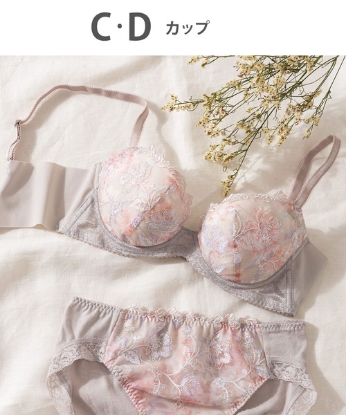 WING（ウイング）の「ブラジャー　重力に負けないバストケアBra　気軽にバストケア　背中すっきり C-Dcup（ブラジャー・レディース・アイボリー/グレイッシュブルー/グレー/ライトピンク/ネイビー・C65/C70/C80/D75/D80/C75/D70/D65/D85/C85）」の3枚目の写真