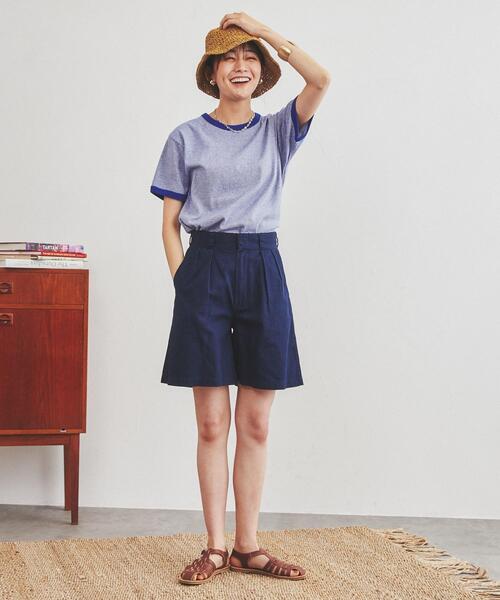 coen（コーエン）の「フライスマイクロボーダーTシャツ（Tシャツ/カットソー・レディース・ブラック/マスタード/オレンジ系その他/ライトグレー/ロイヤルブルー/ケリー・L/M）」の8枚目の写真